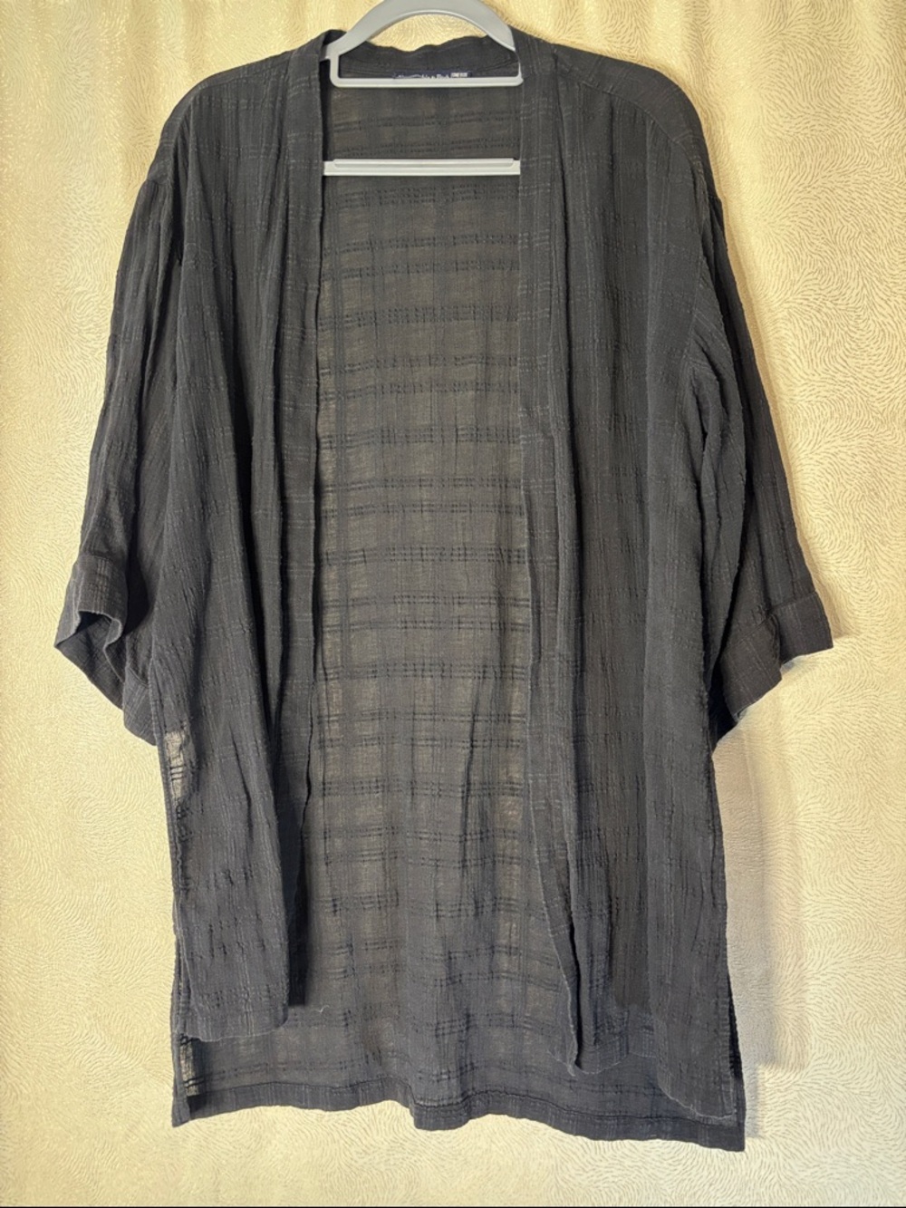 Abercrombie & Fitch Black Sheer Open Front Kimono Cardigan 0108